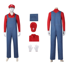 Mario Costume The Super Mario Bros. Movie Cosplay Christmas Full Set