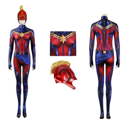 Captain Mar-vel Costume Avengers: Endgame Cosplay Carol Danvers Custom Made Full Set